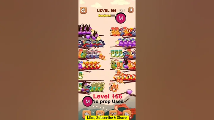 #bird #sort 2 #color #puzzle #level 166 #colour #gaming #viral #trending #shorts #solution #birdsort