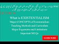 EXISTENTIALISM: PHILOSOPHY OF EDUCATION IN URDU