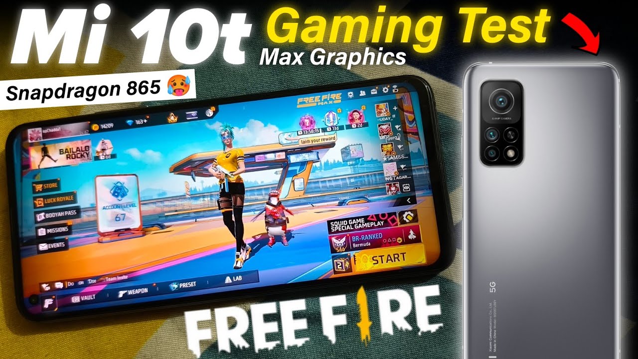 Mi 10t 5g Free Fire Max Gameplay ⚡ Lag Free or Heating? Full Gaming Test!