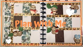 Plan With Me | Dollar Tree Sloth Stickers Theme | Happy Planner