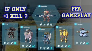 War Robots: Demeter, Shell, Hawk, Ares Ox Minis II FFA Gameplay
