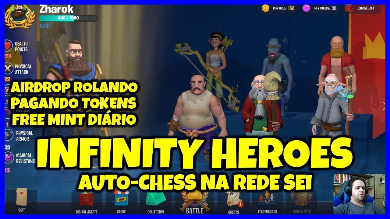 INFINITY HEROES: Auto-Chess na Rede da SEI / Airdrop / Leaderboard / Tokens / Free Mint Diário