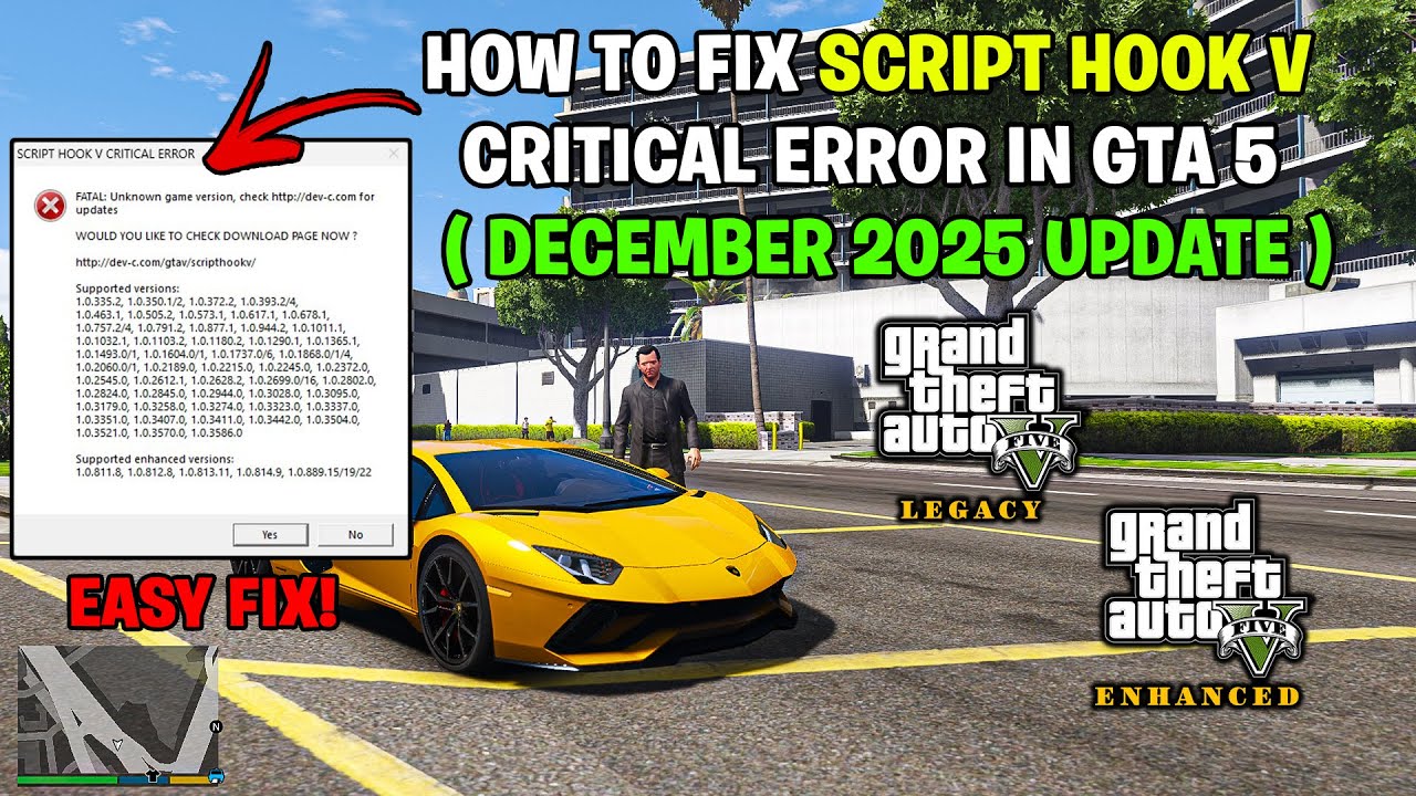 Исправление критической ошибки Script Hook V в GTA 5 | Исправление ошибки Script Hook V в GTA 5 |...