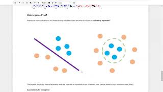 Summary of Perceptron Algorithm and its convergence
