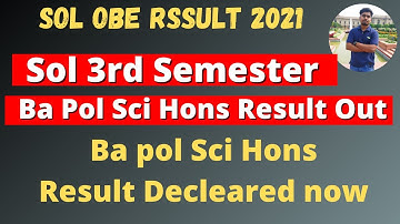 Sol Ba Pol Sci Hons 3rd Semester Result Declared Now || Sol 3rd Semester Result 2021 |Sarkari Rssult