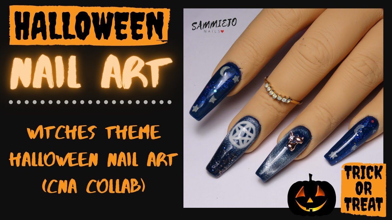 6. Halloween nail art with witches - wide 2