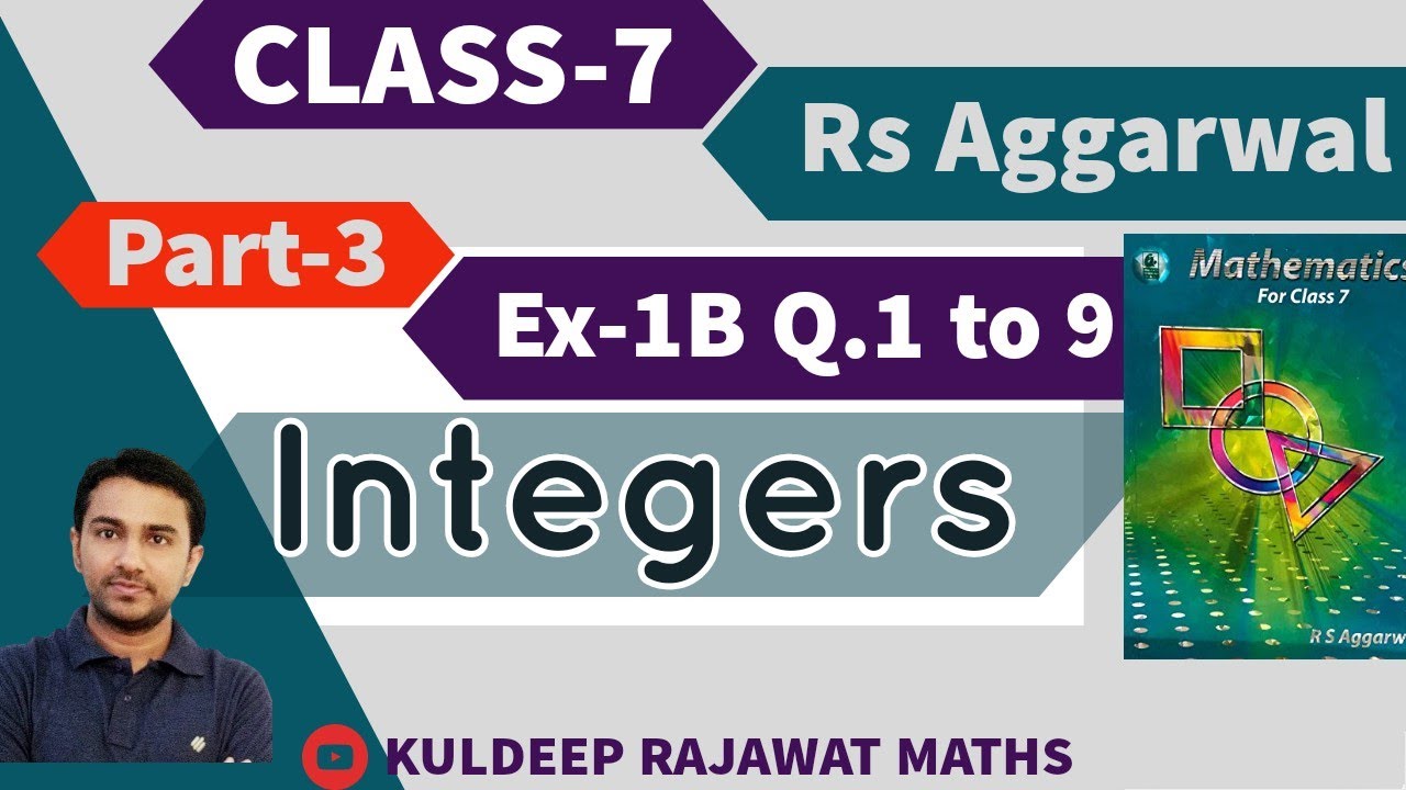 Integers Ex-1B Rs Aggarwal || Part-3 || #kuldeeprajawatmaths #Integers ...