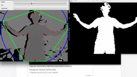 Ejemplo de detección de blobs con opencv, libfreenect y python