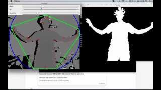 Ejemplo de detección de blobs con opencv, libfreenect y python