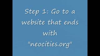 How to get a Neocities profile from their website.wmv