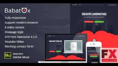 Preview Babatox - One Page Landing Page Muse Template TFx