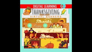 Thanksgiving Animated Banners | VIRTUAL BANNERS | GOOGLE CLASSROOM Banners | Happy Thanksgiving GIF