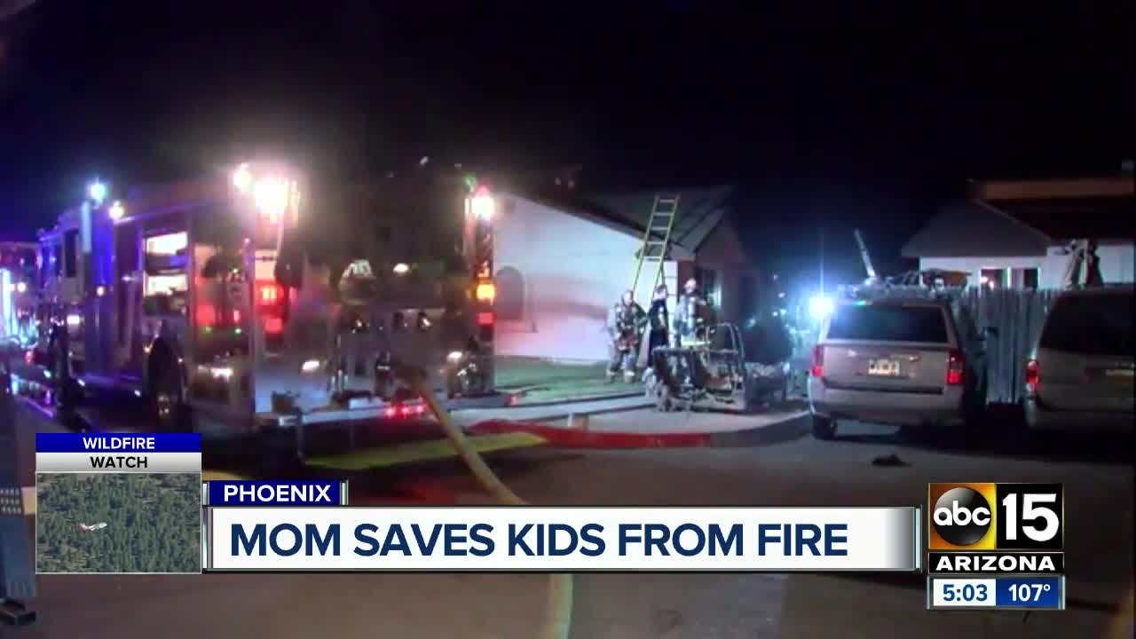 Mom saves kids from Phoenix house fire YouTube