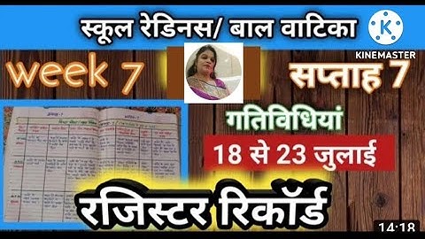 School readiness register week 7