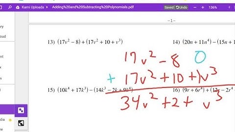 ADDING & SUBTRACTING POLYNOMIALS