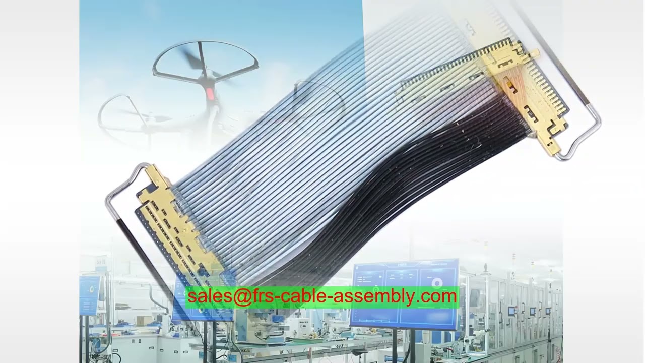 Custom Molding Cable Assemblies Micro Coaxial LVDS Cable I-PEX 20846-020T-02 Custom Micro Coaxial Ca