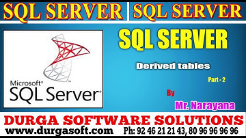 Sql Server tutorial || onlinetraining|| Derived tables Part - 2 by Narayana