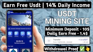 New Usdt Earning Site  Usd Mining Site 2024 Best Investment  Usdt Earning Website 724