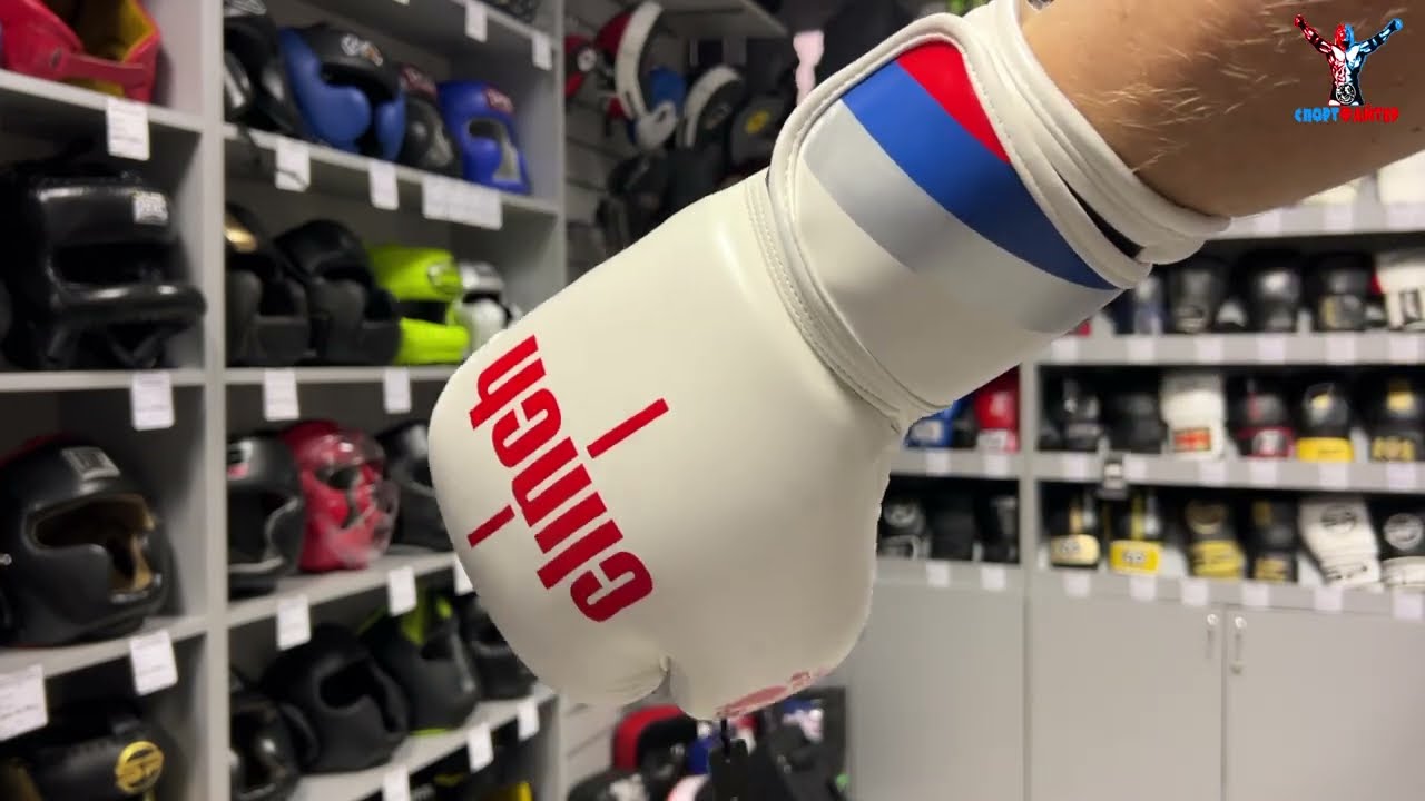 Боксерские перчатки Clinch Olimp бело красные