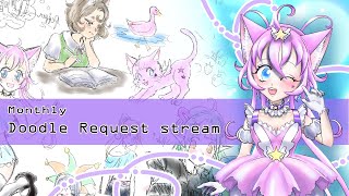 [Vtuber Art Stream] Chill drawing and chatting Patreon monthly doodle requests: 60s/70s vintage