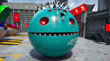 Pacman, Chain Chomp, and Spider Blade Robot: Solving Puzzles in a Futuristic Maze