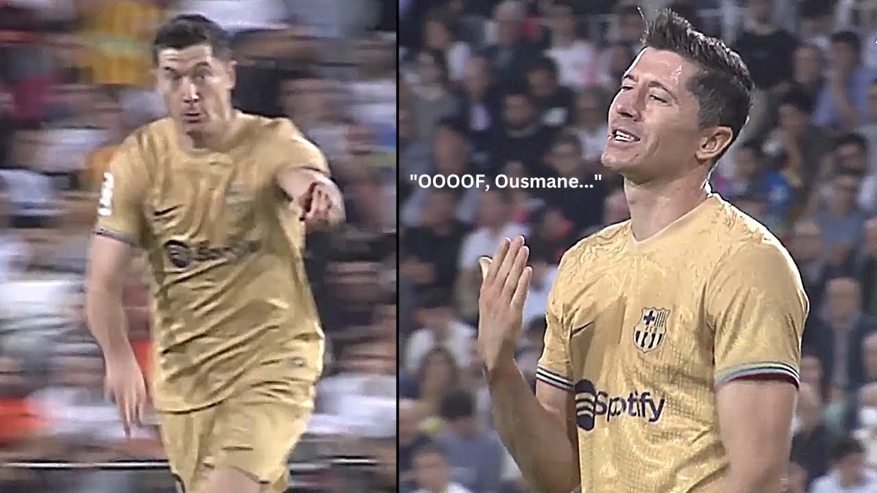 Lewandowski se desespera con Dembélé