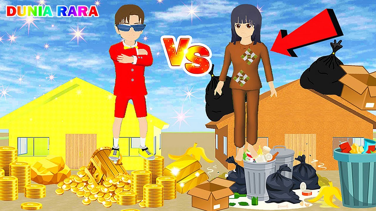 Yuta Kaya Rumah Mewah 🤑💰✨ VS Mio Miskin Rumah Kardus 🤎🏿💼 ~ Sakura School Simulator
