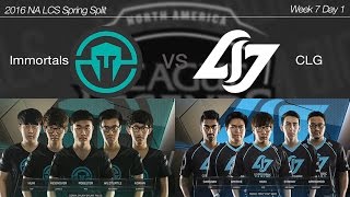 2016 NA LCS Spring Week 7 Day 1 [ Immortals vs CLG ] 160228