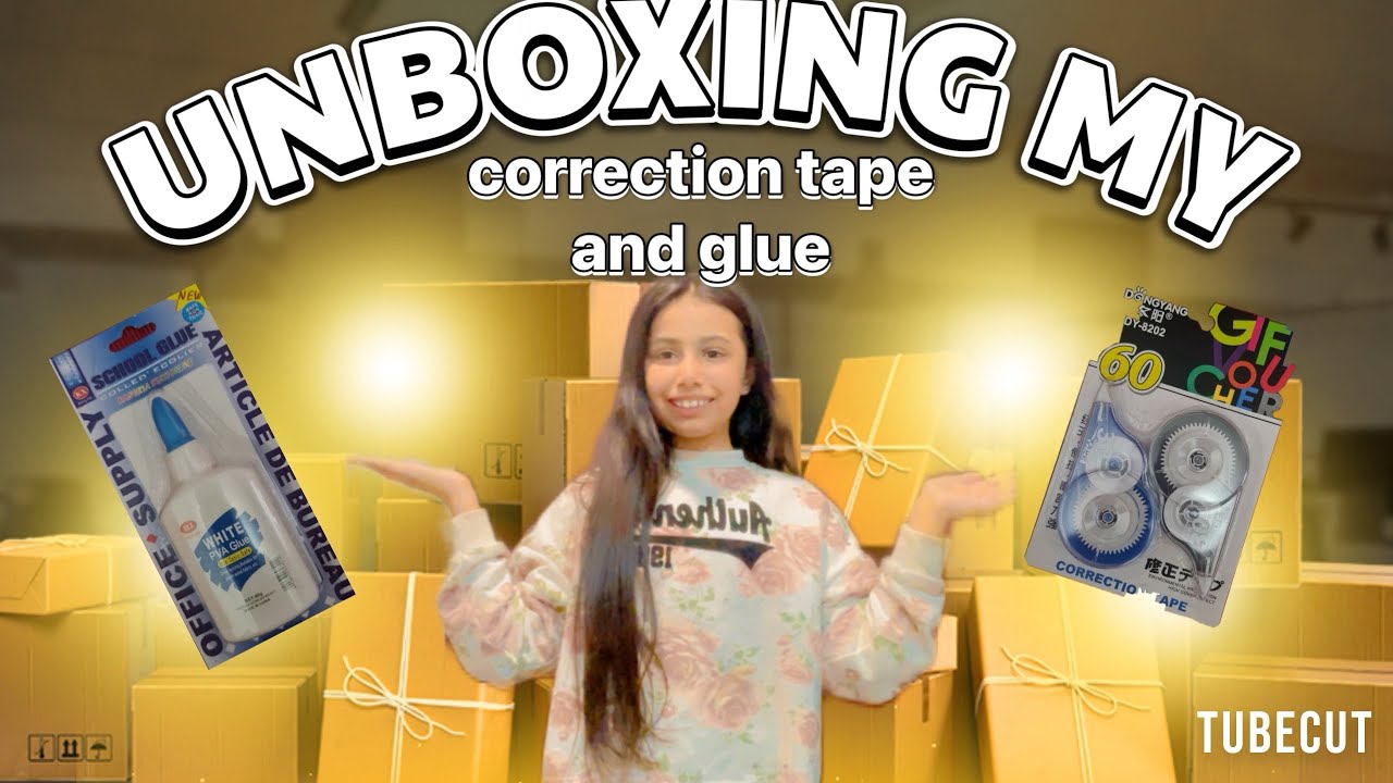 UNBOXING MY CORRECTION TAPE AND GLUE 
