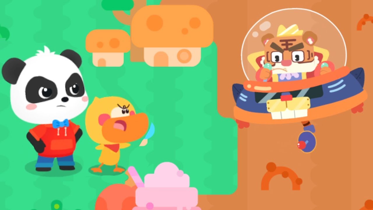 Little Panda vs Bad Tiger - Help Kiki and Quacky to Defeat the Bad Tiger - BabyBus Game