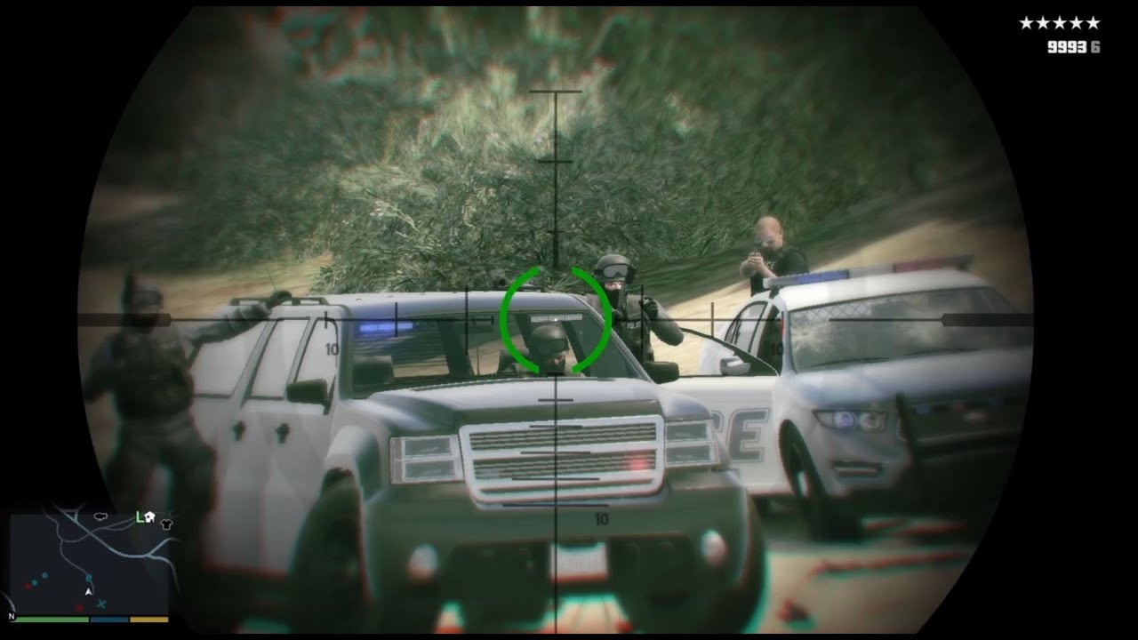 GTA 5 Police vs Franklin Shoot Sniper Five Star Escape - YouTube