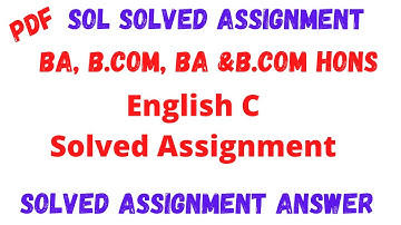 Sol English C Solved Assignment | Ba B.com Prog & Ba B.com Hons | 2nd Sem Assinment | Sarkari Result