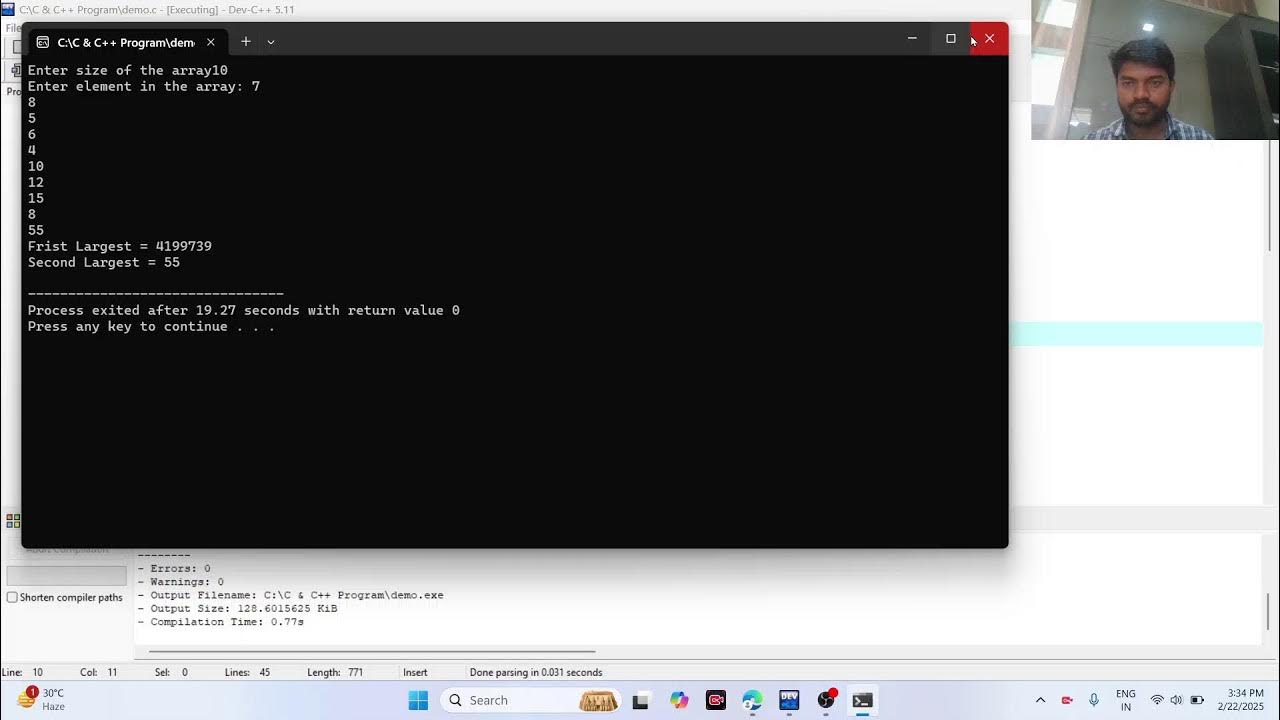 C Program To Find Second Largest Number In an Array - YouTube