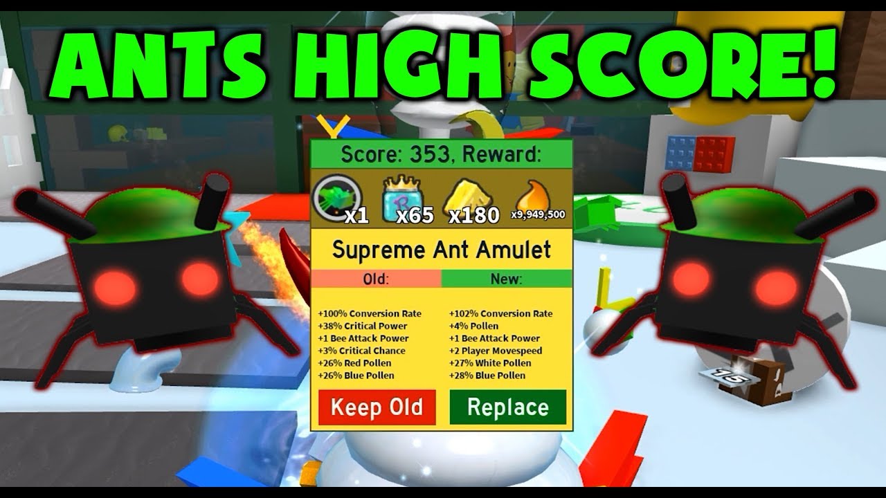 New Ants High Score 353 Roblox Bee Swarm Simulator Youtube - gold shell amulet unlocked op roblox bee swarm simulator