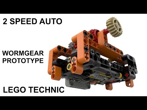 Lego 2 Speed Automatic gearbox - worm gear prototype. Includes build instructions.