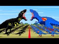 SUPER MAN T-REX vs BAT MAN T-REX: Who Is The King Of Dinosaurs Radiation In Jura? Godzilla Cartoon