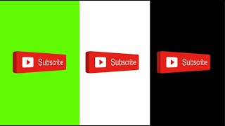 Subscribe button rotating in 3d | Green screen | White screen | Black screen