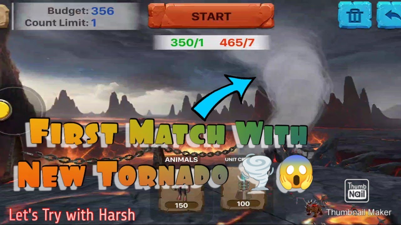 ARBS MOBILE - Tornado Wala Pehla Match | Animal Revolt Battle Simulator