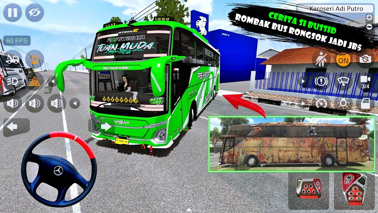 Bus Pariwisata Tuan Muda JB5 Basuri Cortas Full Strobo Rombakan Dari JB3 Rongsokan Pinggir Jalan