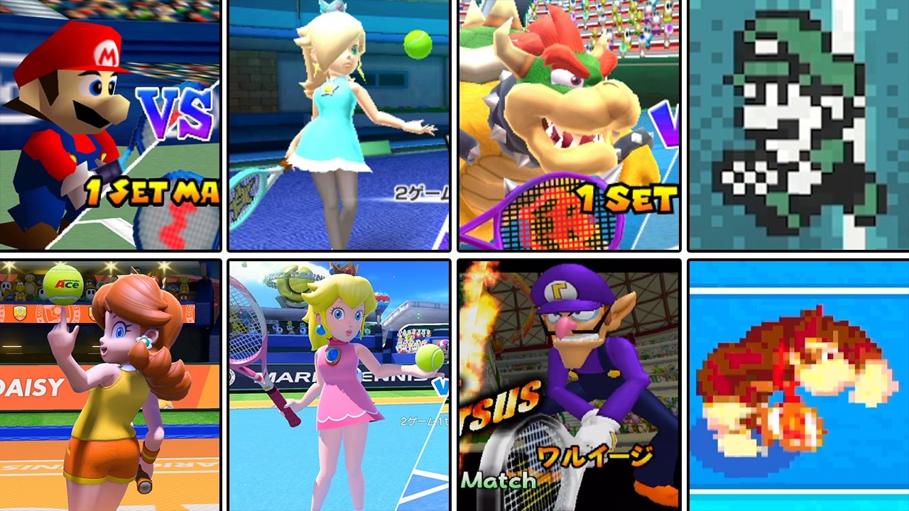 マリオテニスシリーズの歴代登場シーン集 (マリオキャラ) まとめ 【進化の歴史】 マリオテニス64 ～ マリオテニスエース (2000年～2018年) 【マリオテニス フィーバー発売記念】