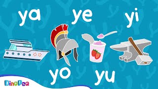 Aprende a leer las SÍLABAS ya ye yi yo yu  | VOCABULARIO para niños 👦👧 | DinoPeq 🦖