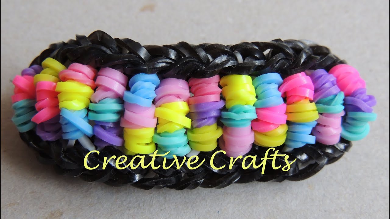 Tutorial Como hacer una pulsera Candy Twist de gomitas ( ligas ) Rainbow Loom bracelet Candy Twist.
