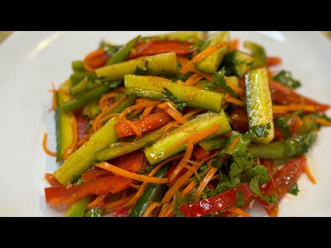 #ASMR#Вкусный и полезный овощной салат , Delicious and healthy vegetable salad 🥗