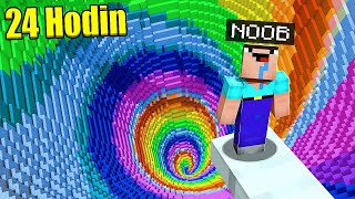 NOOB SPADL DO NEJVĚTŠÍ DÍRY V MINECRAFTU A ZŮSTAL TAM 24 HODIN! **extrémní**