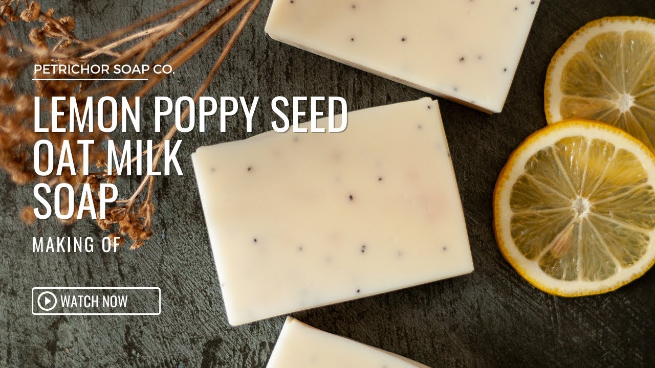 Lemon Poppy Seed Oat Milk Cold Process Soap Making 🍋