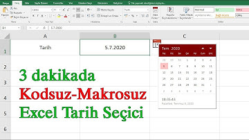 Excel Tarih Seçici Ekleme Kolay Yolu (Kodsuz ve Makrosuz Çalışır)