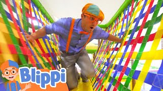 Learning With Blippi At An Indoor Playground For Kids | Educational Videos For Toddlers image