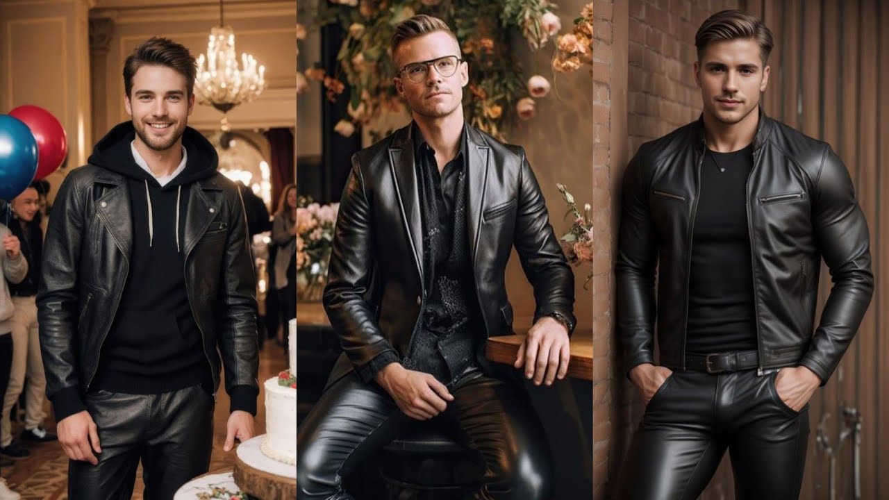 dress to impress men's latex leather fashion showcase #viral #trend # ...