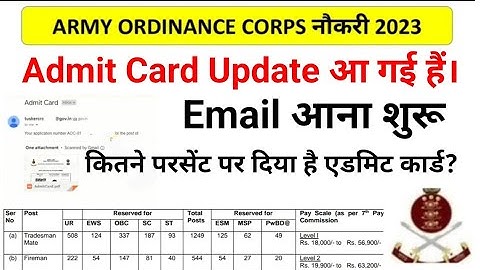AOC 1700+ TRADESMAN MATE AND FIREMAN Admit Card Update 2023