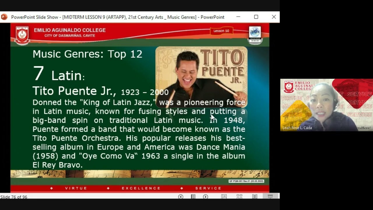 Art Appreciation  - Music Genres